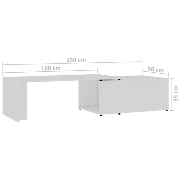 vidaXL Soffbord vit 150x50x35 cm spånskiva