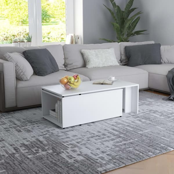 vidaXL Sohvapöytä valkoinen 150x50x35 cm lastulevy