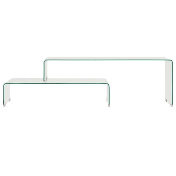 vidaXL 2-osainen Sohvapöytäsarja 90x30x20/110x30x40 cm karkaistu lasi