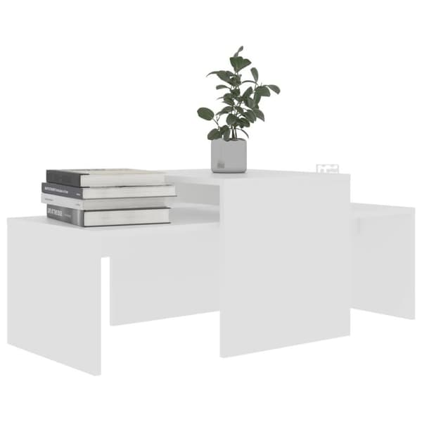 vidaXL Sohvapöytäsarja valkoinen 100x48x40 cm lastulevy