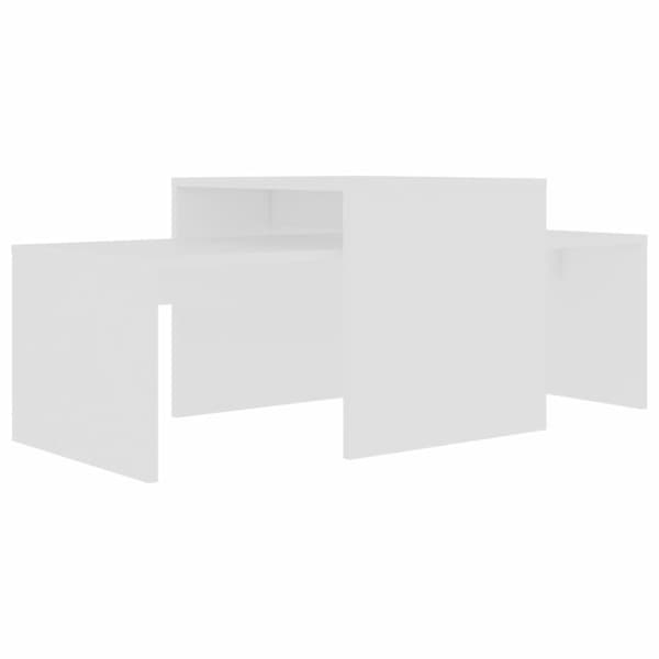 vidaXL Sohvapöytäsarja valkoinen 100x48x40 cm lastulevy
