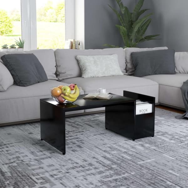 vidaXL sofabord 90x45x35 cm spånplade sort