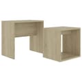 Miniatyrbillede 1 af 8: vidaXL sofabordssæt 48x30x45 cm spånplade sonoma-eg