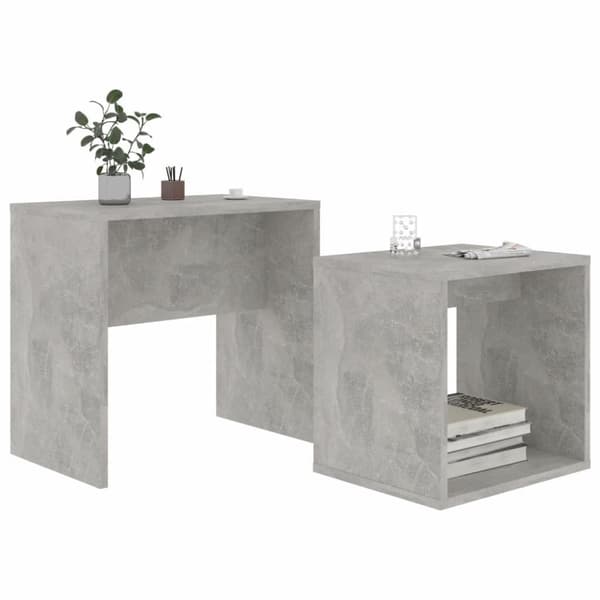 vidaXL Soffbord set betonggrå 48x30x45 cm spånskiva