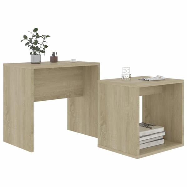 vidaXL Soffbord set sonoma-ek 48x30x45 cm spånskiva
