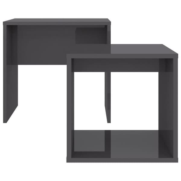 vidaXL Soffbord set grå högglans 48x30x45 cm spånskiva