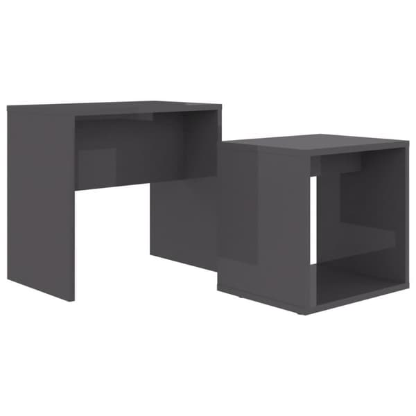 vidaXL Soffbord set grå högglans 48x30x45 cm spånskiva