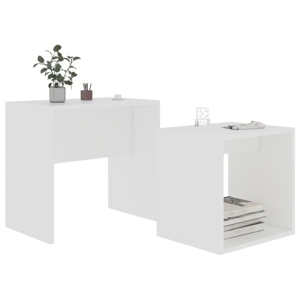 vidaXL Sofabordsett hvit 48x30x45 cm sponplate change2