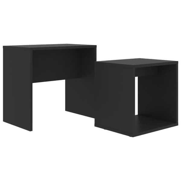 vidaXL Sofabordsett svart 48x30x45 cm sponplate change2