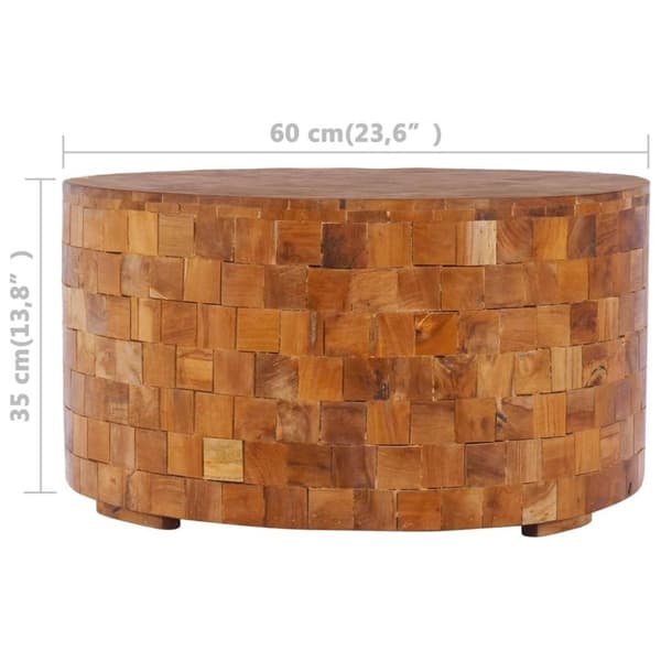 vidaXL sofabord 60x60x35 cm massivt teaktræ