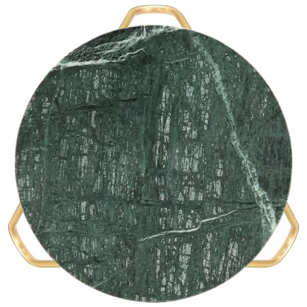 vidaXL sofabord 40x40x40 cm ægte sten med marmortekstur grøn