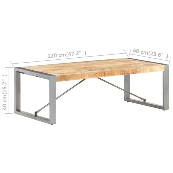 vidaXL Sofabord 120x60x40 cm grovt mangotre change2