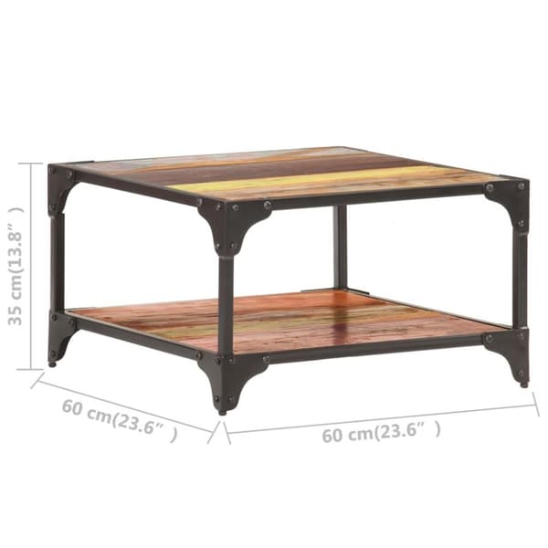 vidaXL sofabord 60x60x35 cm massivt genbrugstræ