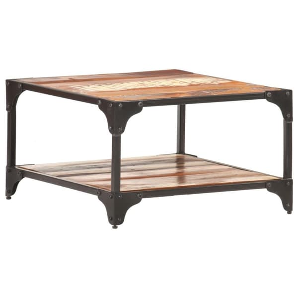 vidaXL sofabord 60x60x35 cm massivt genbrugstræ