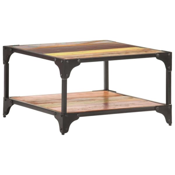 vidaXL sofabord 60x60x35 cm massivt genbrugstræ