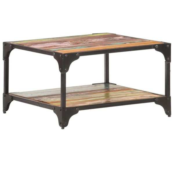 vidaXL sofabord 60x60x35 cm massivt genbrugstræ