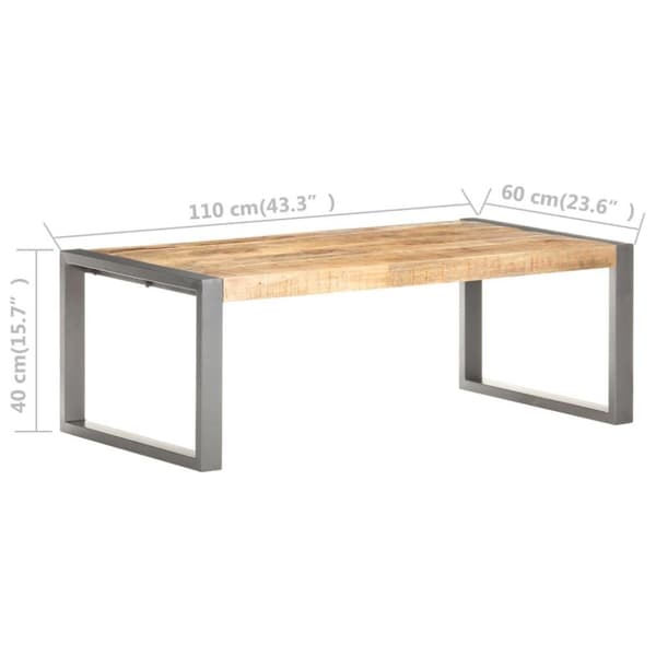vidaXL Sohvapöytä 110x60x40 cm karkea mangopuu