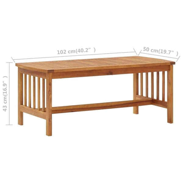 vidaXL Sofabord 102x50x43 cm heltre akasie change2
