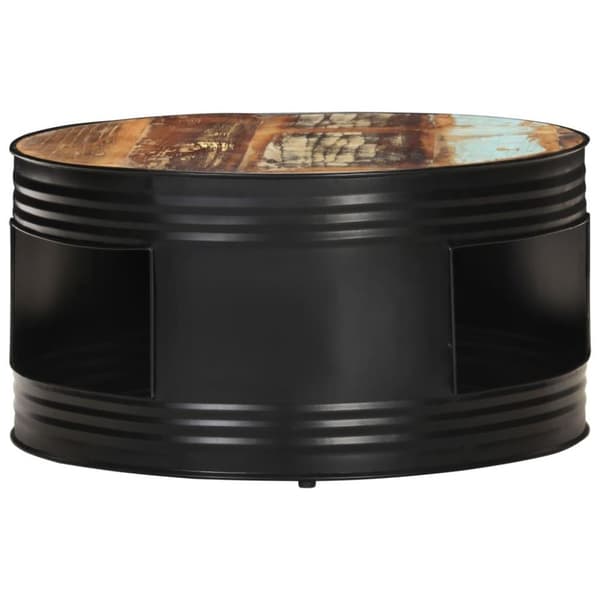 vidaXL sofabord 68x68x36 cm massivt genbrugstræ sort