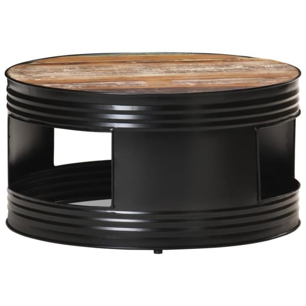 vidaXL sofabord 68x68x36 cm massivt genbrugstræ sort