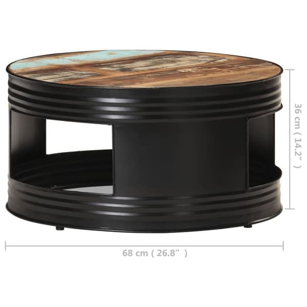 vidaXL sofabord 68x68x36 cm massivt genbrugstræ sort