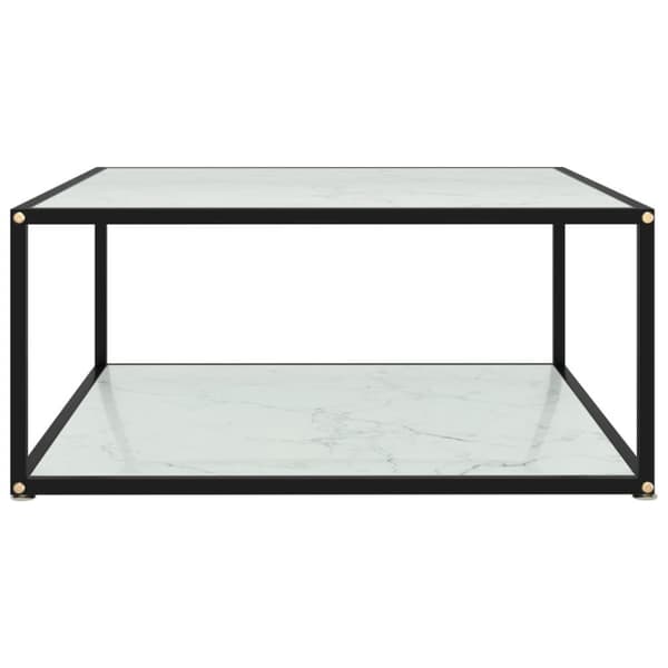 vidaXL Soffbord vit 80x80x35 cm härdat glas