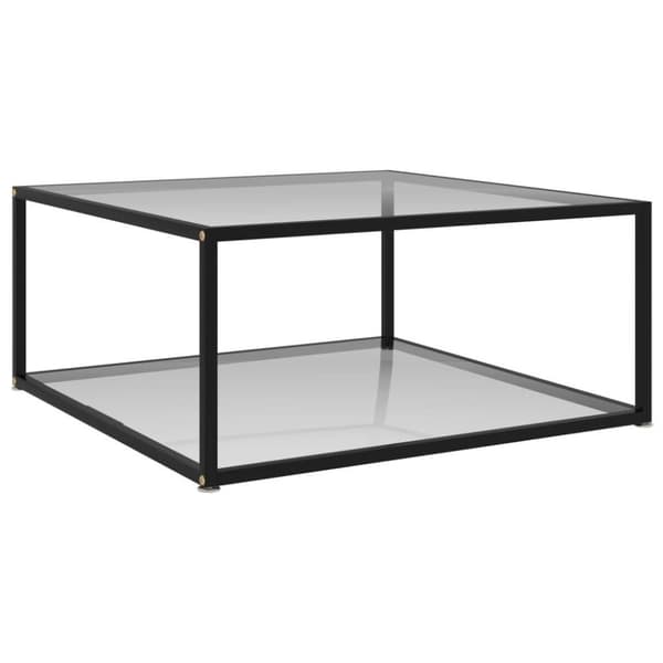 vidaXL Soffbord genomskinligt 80x80x35 cm härdat glas