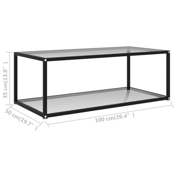 vidaXL sofabord 100x50x35 cm hærdet glas transparent