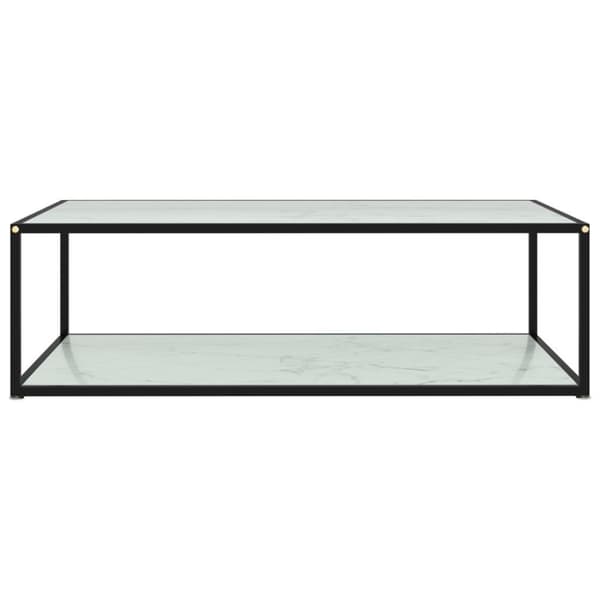 vidaXL sofabord 120x60x35 cm hærdet glas hvid