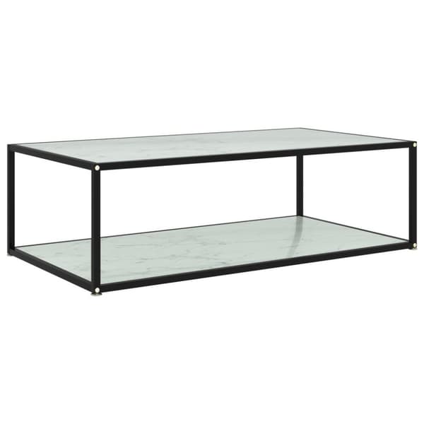 vidaXL sofabord 120x60x35 cm hærdet glas hvid