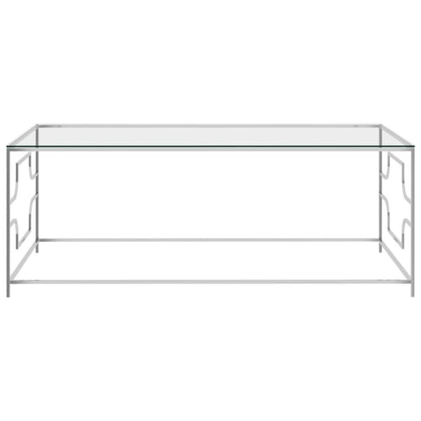 vidaXL Sofabord sølv 120x60x45 cm rustfritt stål og glass change2