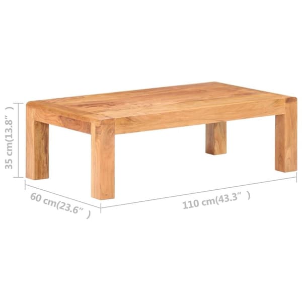 vidaXL Sohvapöytä 110x60x35 cm täysi akaasiapuu hunajaviimeistelyllä