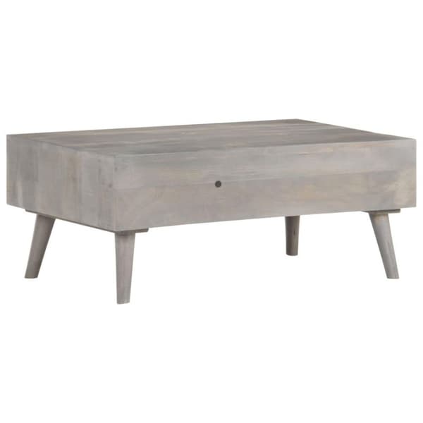 vidaXL sofabord 100x60x40 cm massivt ru mangotræ grå