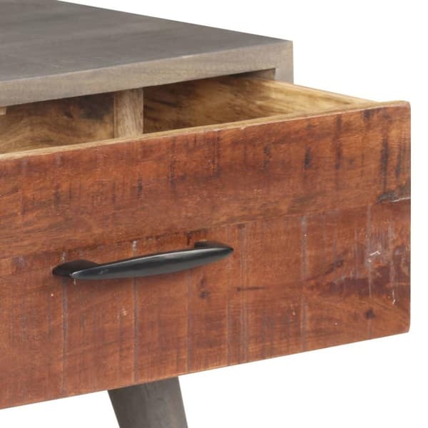 vidaXL sofabord 100x60x40 cm massivt ru mangotræ grå