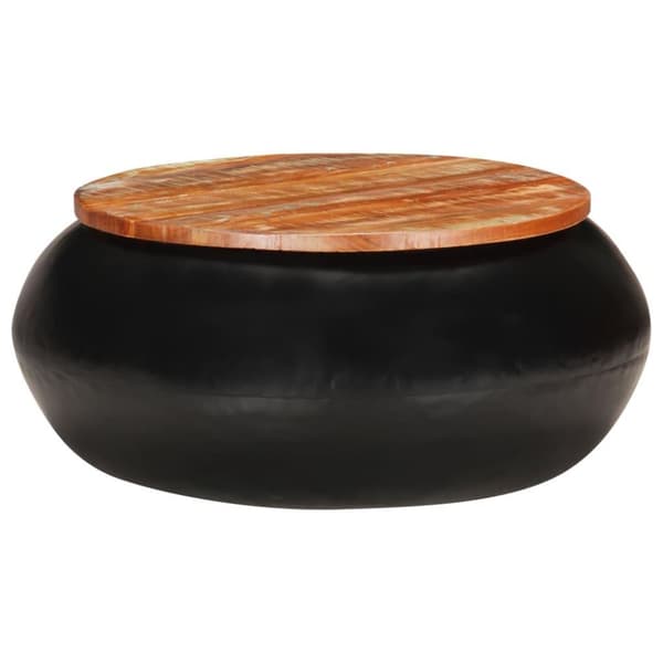 vidaXL sofabord 68x68x30 cm massivt genanvendt træ sort