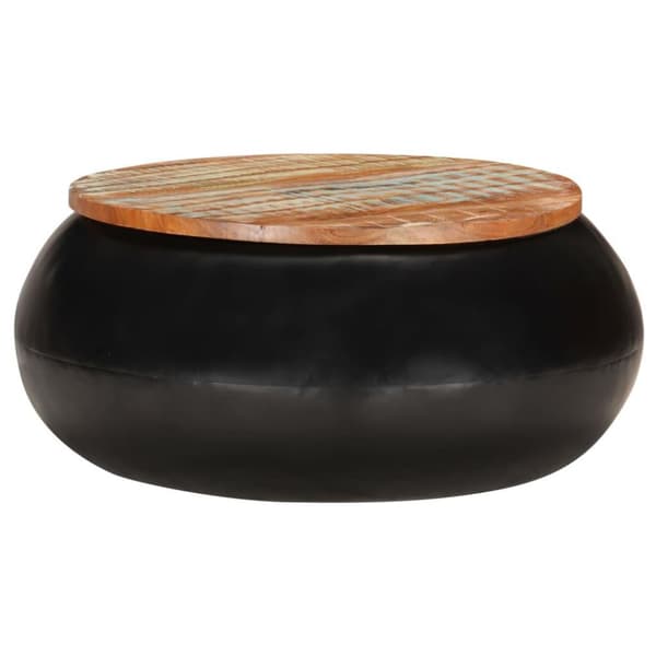 vidaXL sofabord 68x68x30 cm massivt genanvendt træ sort
