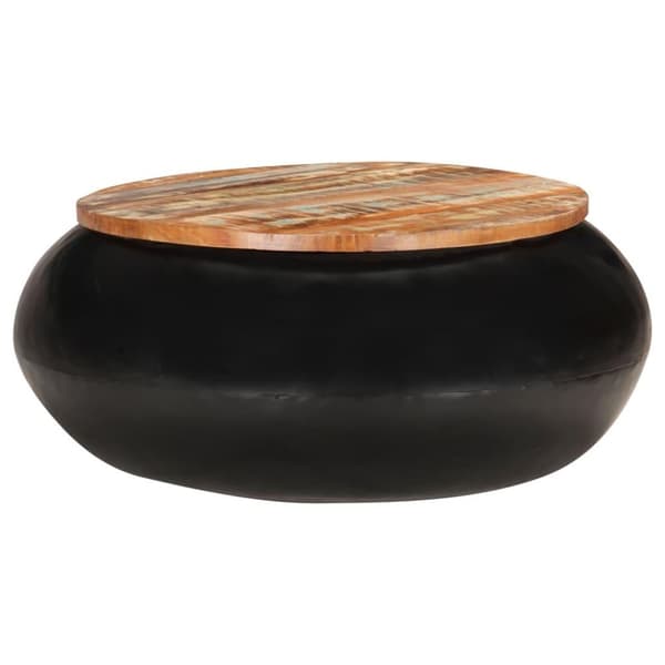 vidaXL sofabord 68x68x30 cm massivt genanvendt træ sort