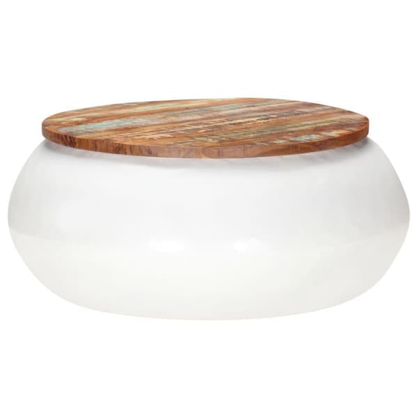 vidaXL sofabord 68x68x30 cm massivt genanvendt træ hvid