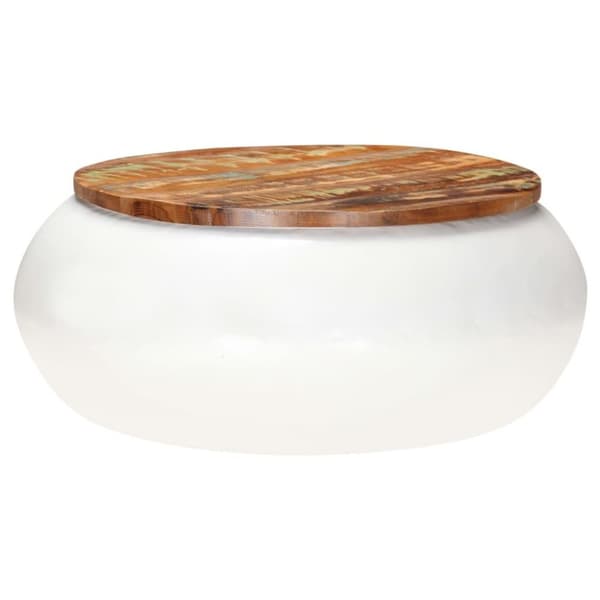 vidaXL sofabord 68x68x30 cm massivt genanvendt træ hvid