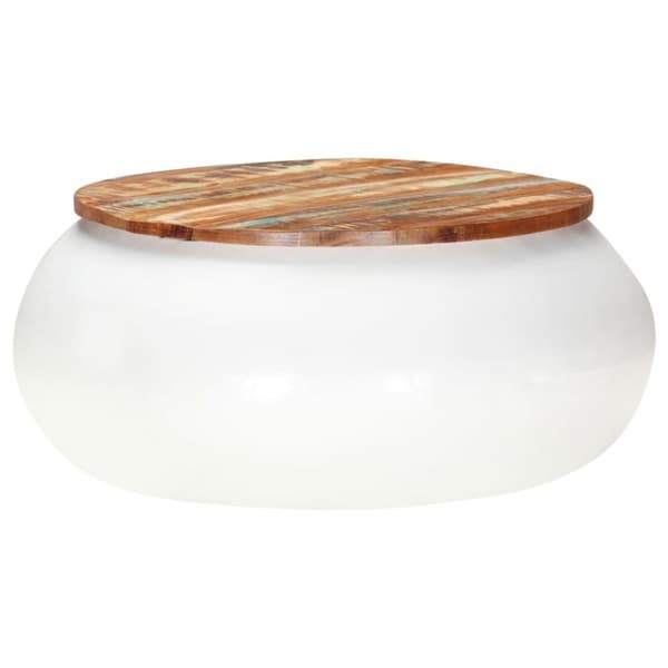 vidaXL sofabord 68x68x30 cm massivt genanvendt træ hvid