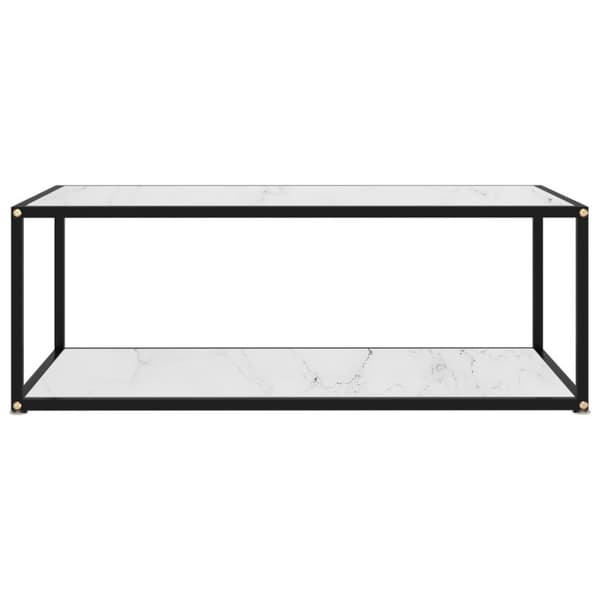 vidaXL Soffbord vit 100x50x35 cm härdat glas