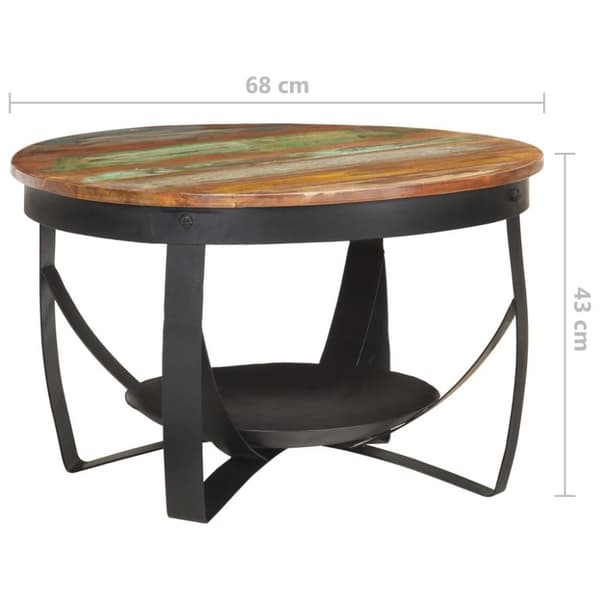 vidaXL Sofabord Ø68x43 cm gjennvunnet heltre change2
