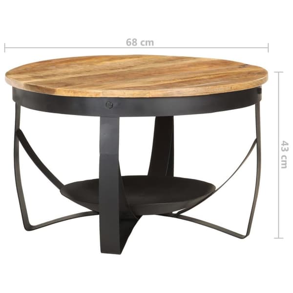vidaXL Sofabord Ø68x43 cm grovt mangotre change2