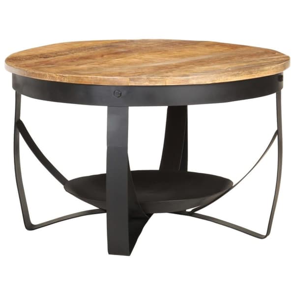 vidaXL Sofabord Ø68x43 cm grovt mangotre change2