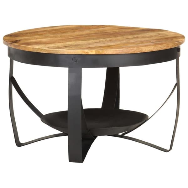 vidaXL Sofabord Ø68x43 cm grovt mangotre change2