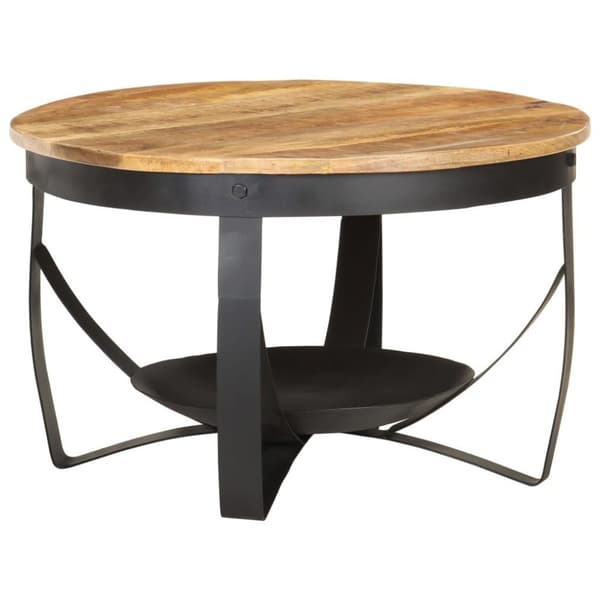 vidaXL Sofabord Ø68x43 cm grovt mangotre change2