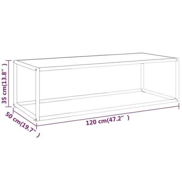 vidaXL Soffbord svart med vit marmor glas 120x50x35 cm