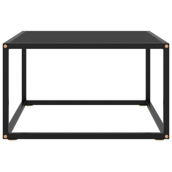 vidaXL Salongbord svart med svart glass 60x60x35 cm