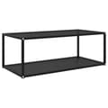 Miniatyrbillede 1 af 5: vidaXL sofabord 100x50x35 cm hærdet glas sort