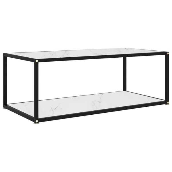 vidaXL Sohvapöytä valkoinen 100x50x35 cm karkaistu lasi
